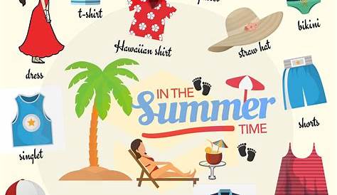 Summer Clothes and Accessories Names with Pictures • 7ESL