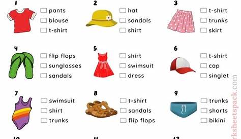 Summer Clothes Worksheets Games4esl