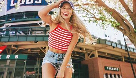 Cute summer outfit, baseball game outfit