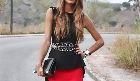 Summer Outfits Red Mini Skirt