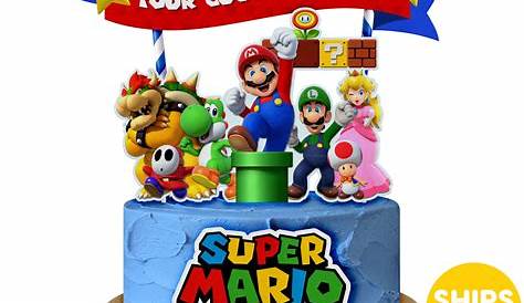 Super Mario Bros edible cake topper | Mario bros cake, Mario bros