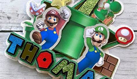 SUPER MARIO Cake Topper, Personalized Super Mario Inspired Topper