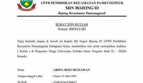 25 Contoh Surat Izin Tidak Masuk Kuliah Terlengkap- Contoh Surat