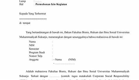 Contoh Surat Permohonan Izin Kegiatan Kkn