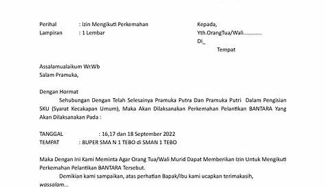 Surat Permohonan Izin Orang Tua Kegiatan Pramuka Pandega - IMAGESEE