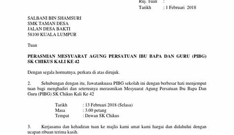 Contoh Surat Jemputan Vip Ke Majlis Perasmian