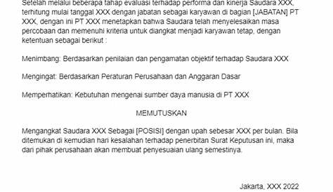 8+ Contoh Surat Pengangkatan Karyawan dan Jabatan Tertentu, Refrensi