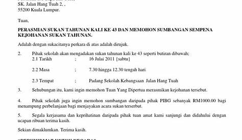 Surat Permohonan Lawatan Sambil Belajar Contoh Surat Permohonan - Riset