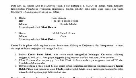 Contoh Surat Pemberhentian Pekerja / Contoh Surat Pemutusan Hubungan