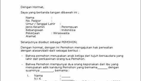 Contoh Surat Permohonan Penetapan Pengadilan Negeri K - vrogue.co