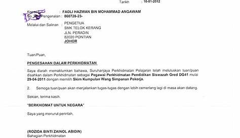 Pekerja Contoh Surat Pengesahan Kerja - Contoh Surat Akuan Majikan