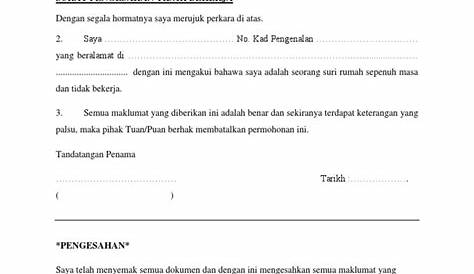 Surat Akuan Surat Pengesahan Pendapatan Tanpa Slip Gaji