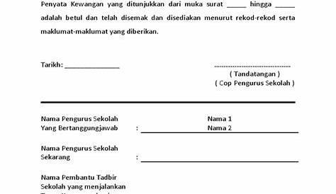 Surat Perakuan Pengurus Sekolah | PDF