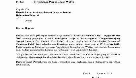 Surat Permohonan Perpanjangan Kontrak Kerja Pdf - Riset