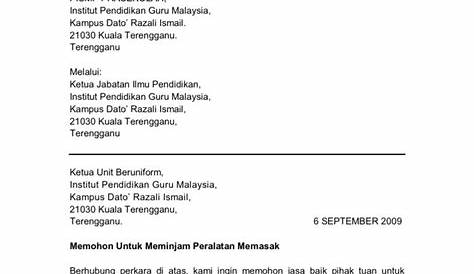 Contoh Surat Sokongan Yb Baru - Letter Website