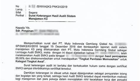 Surat Keterangan Audit Ska Pt Kualitas Indonesia Sist - vrogue.co