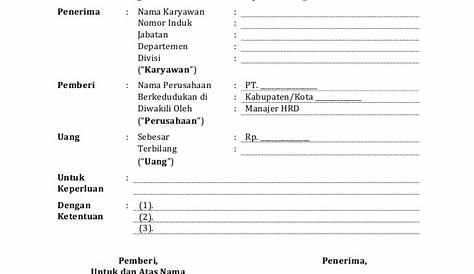 Surat Pernyataan Perjanjian Pengembalian Uang - Kumpulan Contoh Surat