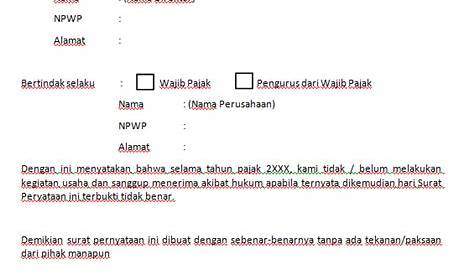 Contoh Surat Pernyataan No Rek - Gawe CV