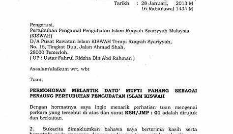 Surat Rasmi Tunjuk Sebab / Surat Tunjuk Sebab Tidak Hadir Majlis Rasmi