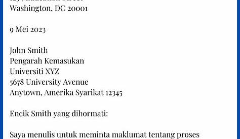 Surat Permohonan Rasmi Malaysia - Contoh Yo