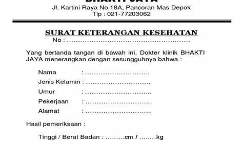 Contoh Surat Dokter Surabaya - Homecare24
