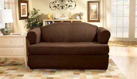 SureFit Ultimate Heavy Weight Stretch Suede 3 Piece T Cushion Loveseat