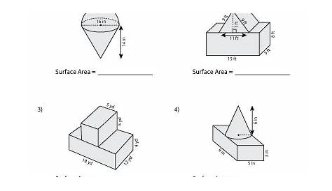 Surface Area Composite Figures Worksheet