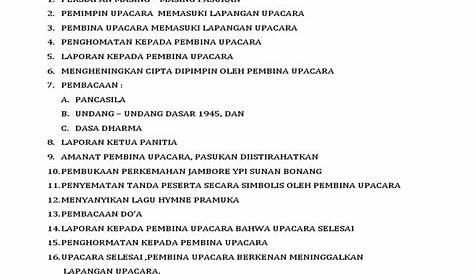 Susunan Upacara Pembukaan Perkemahan Sabtu-Minggu SMP N 3 Bonang