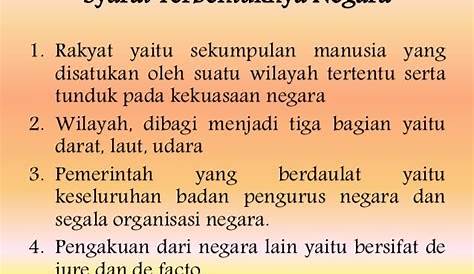 Syarat Berdirinya Suatu Negara Lengkap dengan Penjelasan Singkatnya