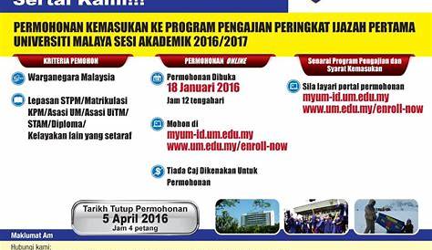 Syarat Kemasukan UM (Universiti Malaya) lepasan SPM 2019