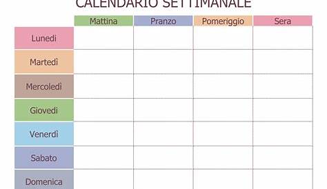 I Giorni della Settimana: Schede per la Classe Prima | Lingua italiana