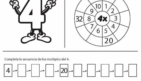 ? Tabla de multiplicar del 4 | Fichas + Ejercicios GRATIS