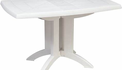 Table De Jardin Grosfillex Vega Blanche Pliante Blanc 118 X 77