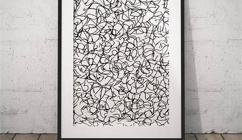 Hexoa - Tableau Graphique Arbres sur fonds Noir et Blanc - 80x50 cm