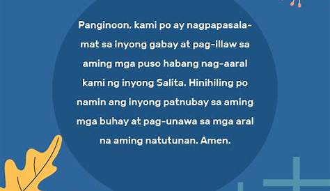 Filipino Classroom Closing Prayer