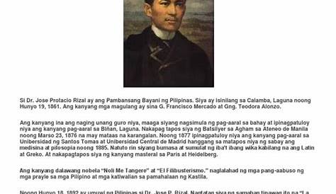 Talambuhay Ni Jose Rizal Ang Pambansang Bayani Ng Pilipinas Sahida | My