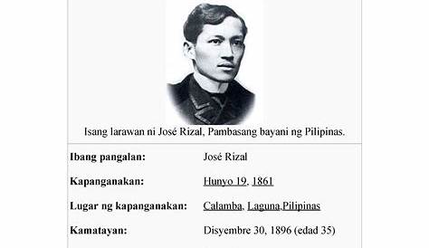 SOLUTION: Filipino 9th Grade Worksheet (Dr. Jose Rizal) - Studypool