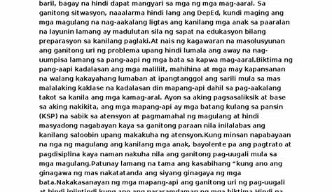 Bullying Talumpati Tagalog