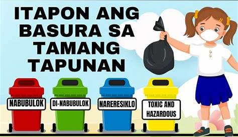 Poster Na Nagpapakita Ng Tamang Pagtatapon Ng Basura