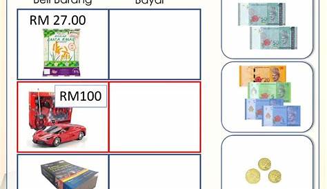 Tambah wang activity | Money math worksheets, Math activities preschool