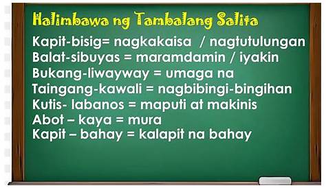 My Homeworks: TAMBALANG SALITA-Agaw-buhay
