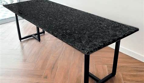 Conjunto De Mesa Movita Tampo Em Granito E 6 Cadeiras Preto - R$ 899,00