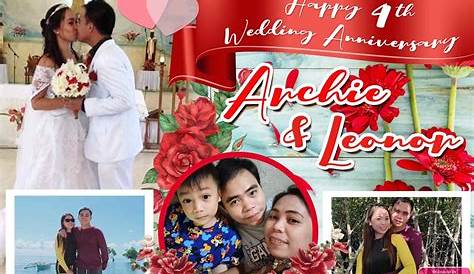 4th Wedding Anniversary Tarpaulin Design Red Motif in 2022 | Tarpaulin