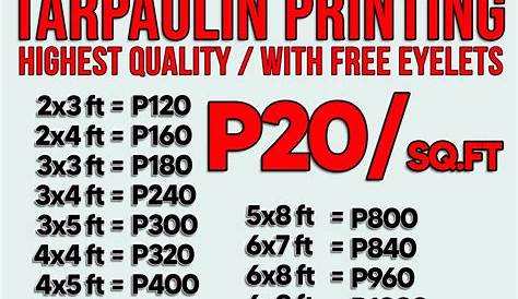 Cheapest Tarpaulin Sheet Sizes And Price List For Printing - Buy