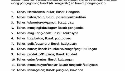 Examples Of Uri Ng Pangalan Ayon S Akatangian - ayon panloob