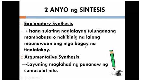uri-ng-sintesis.docx - SINTESIS/BUOD Tatlong Uri ng Sintesis