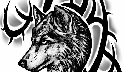 tatouage tribal tete de loup