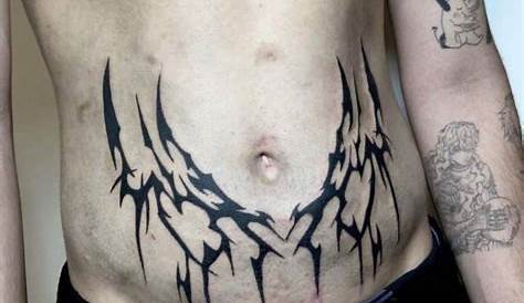 Tattoo Abdomen Bajo Hombre Superiore Casa Giardino Para s