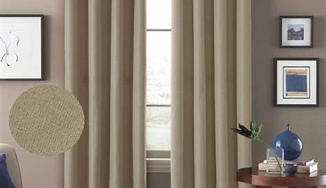 Taupe Linen Curtains Blackout 2 Panels With Tiebacks,