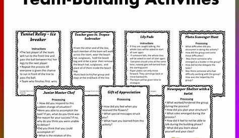 Team Building Worksheets For Adults